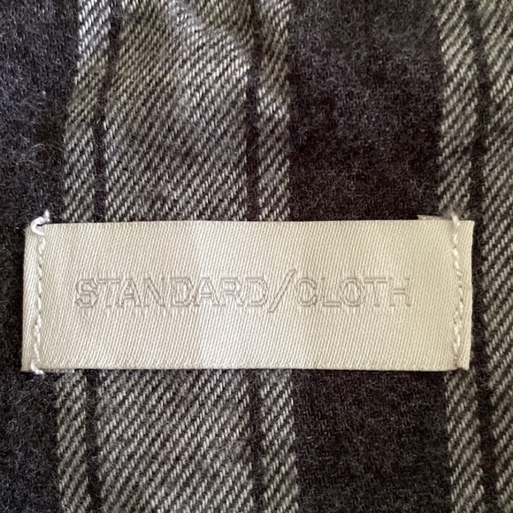 Urban Outfitters NWT Standard Cloth flannel button front grey black plaid - Picture 5 of 14